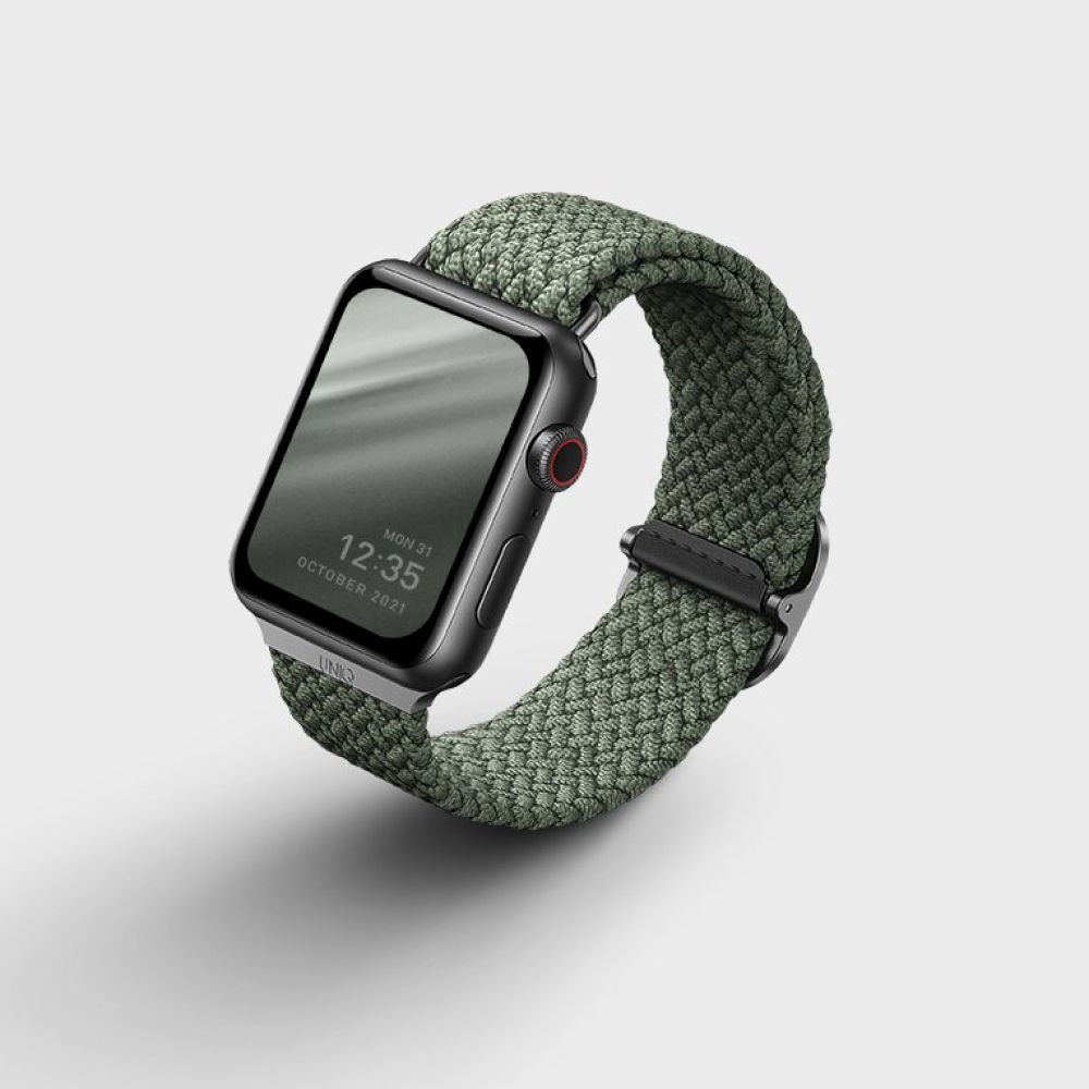 Ремешок нейлоновый Uniq Aspen для Apple Watch 42мм/44мм. Цвет: зелёный