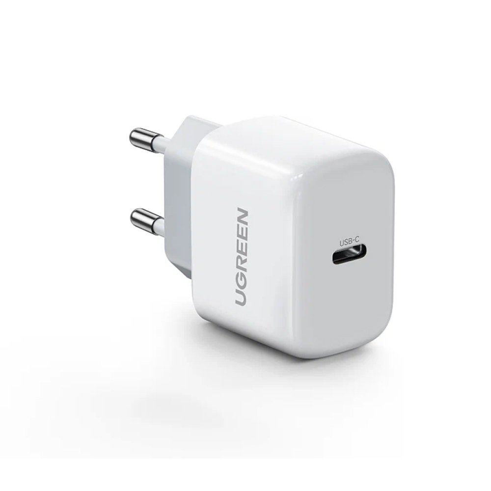 Сетевое зарядное устройство UGREEN CD241 Mini USB-C 20W PD Fast Charger. Цвет: белый