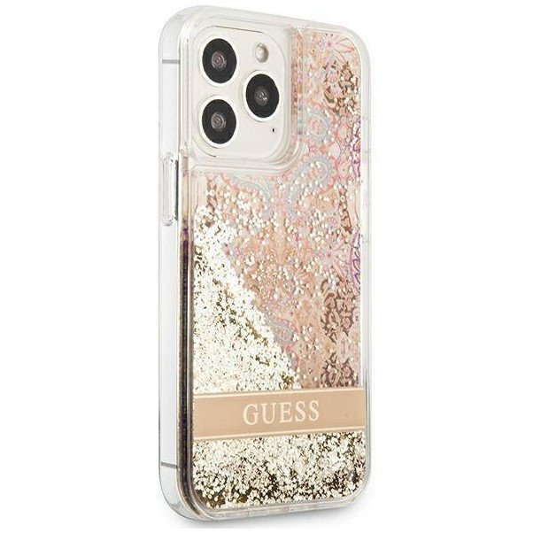 Чехол Guess для iPhone 13 Liquid Glitter Paisley Hard. Цвет: синий