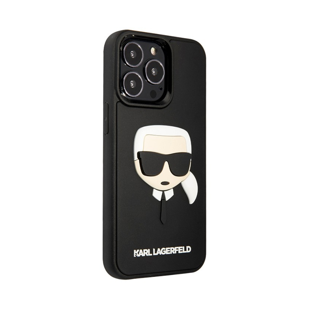 Чехол Lagerfeld для iPhone 13 Pro Max 3D Rubber Karl's head. Цвет: чёрный