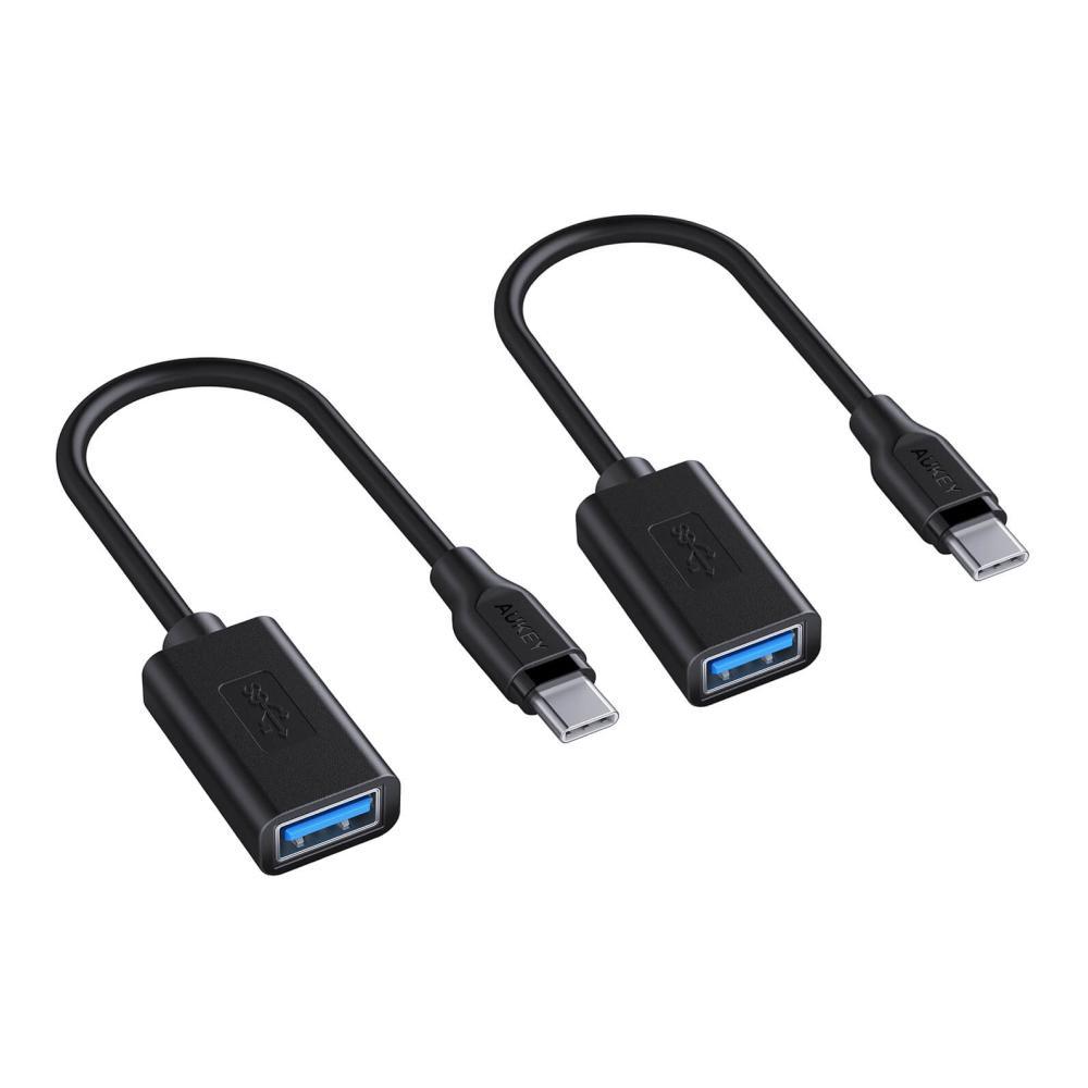 Адаптер Aukey CB-A26 USB Type-C — USB-A для MacBook (2-pack). Цвет: чёрный