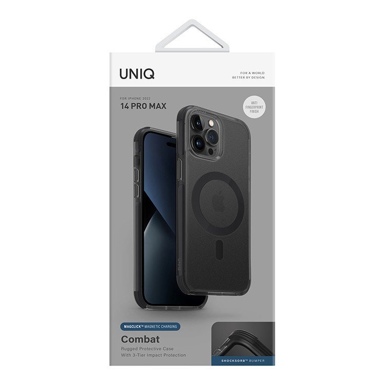 Чехол Uniq Combat Antifingerpint для iPhone 14 Pro Max. Цвет: прозрачный