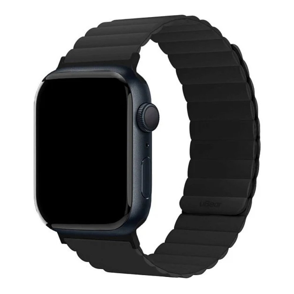 Ремешок силиконовый магнитный uBear Mode для Apple Watch 38/40/41мм. Цвет: чёрный