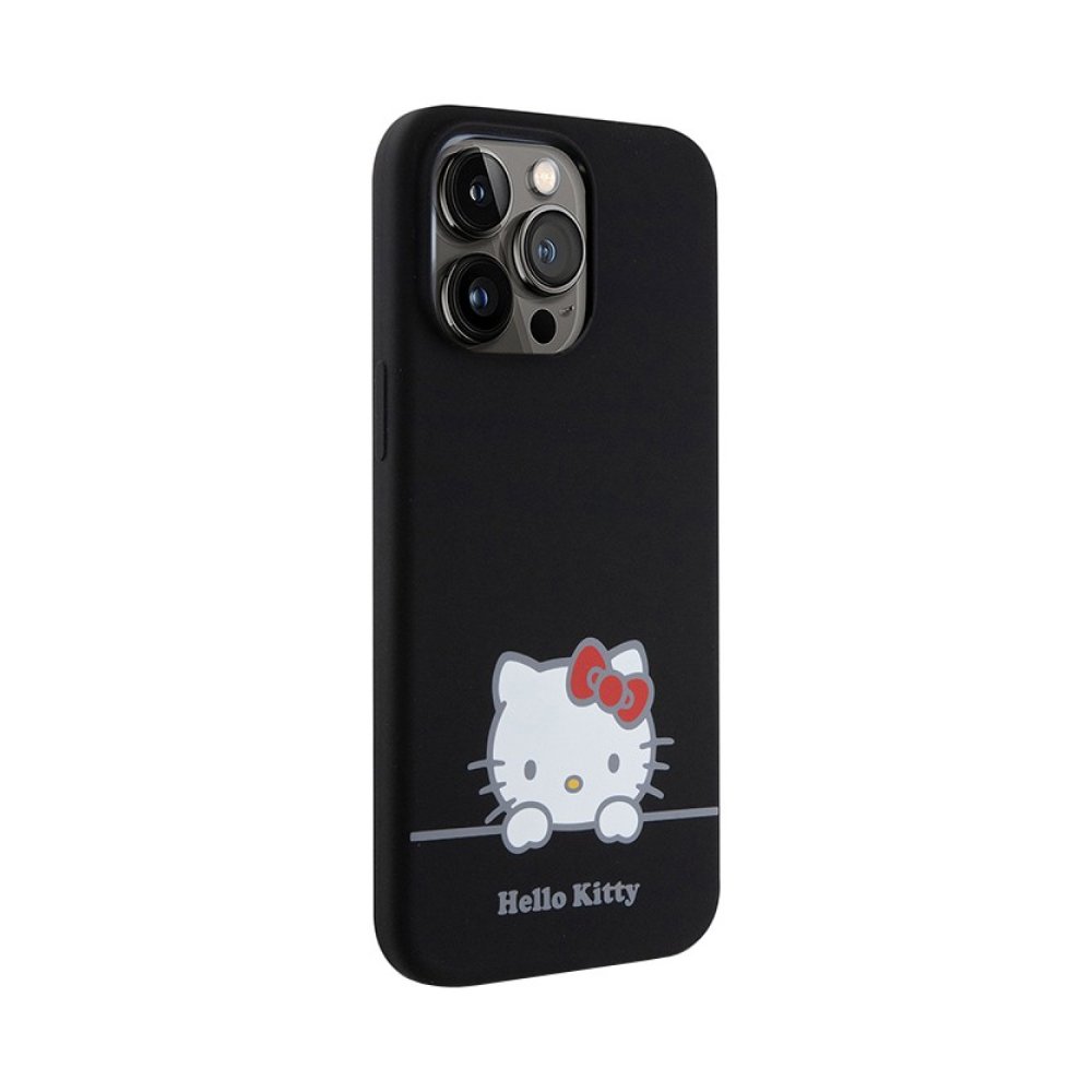 Чехол Hello Kitty Liquid Silicone Dreaming Kitty для iPhone 15 Pro Max. Цвет: черный