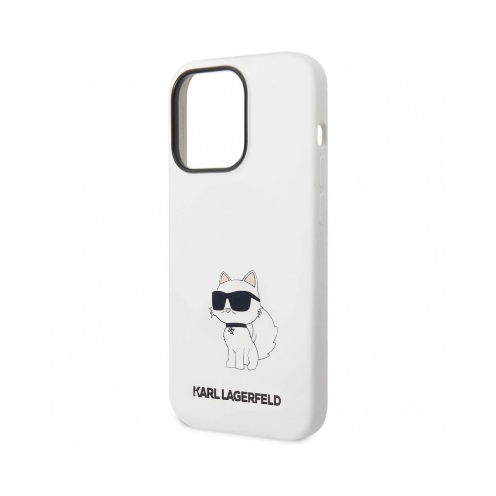 Чехол Lagerfeld для iPhone 14 Pro Max Liquid silicone NFT Choupette Hard. Цвет: белый