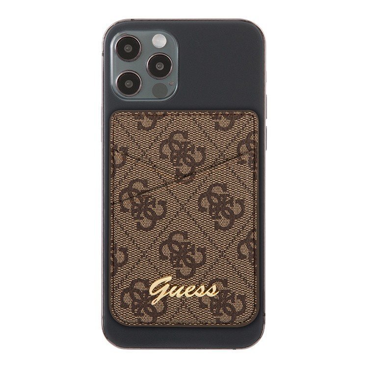 Магнитный бумажник Guess Wallet Cardslot Magsafe 4G Trangle logo. Цвет: коричневый