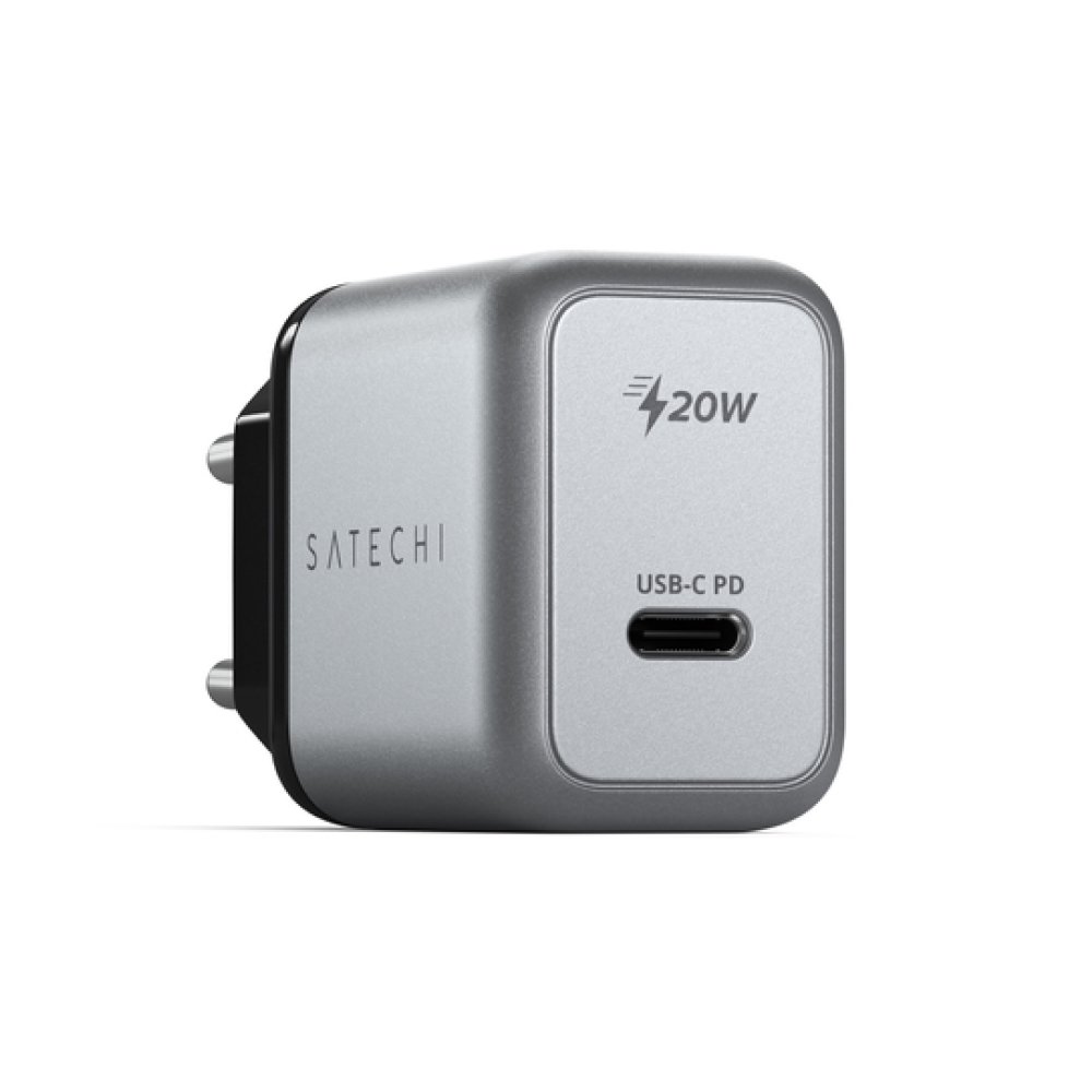 Сетевое зарядное устройство Satechi Wall Charger 20W, USB-C PD. Цвет: "Серый космос"