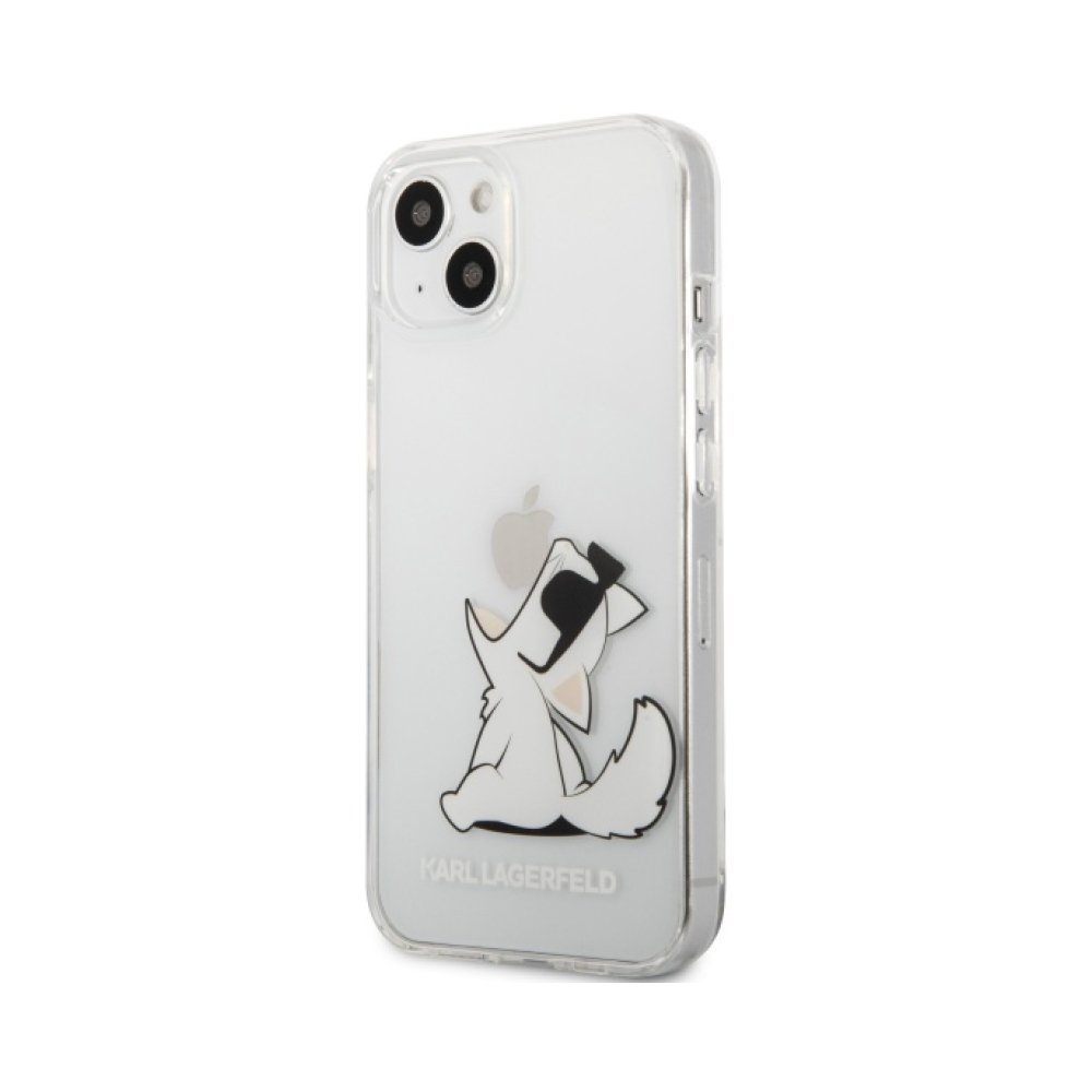 Чехол Lagerfeld для iPhone 13 PC/TPU Choupette Fun Hard. Цвет: прозрачный