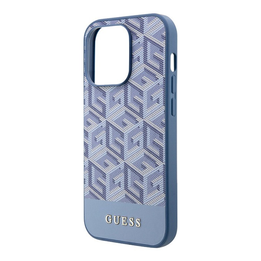 Чехол Guess PU G CUBE Hard MagSafe для iPhone 15 Pro Max. Цвет: синий