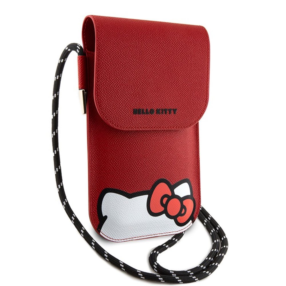 Сумка Hello Kitty Wallet Bag PU Grained leather Hidden Kitty with Cord для iPhone. Цвет: красный