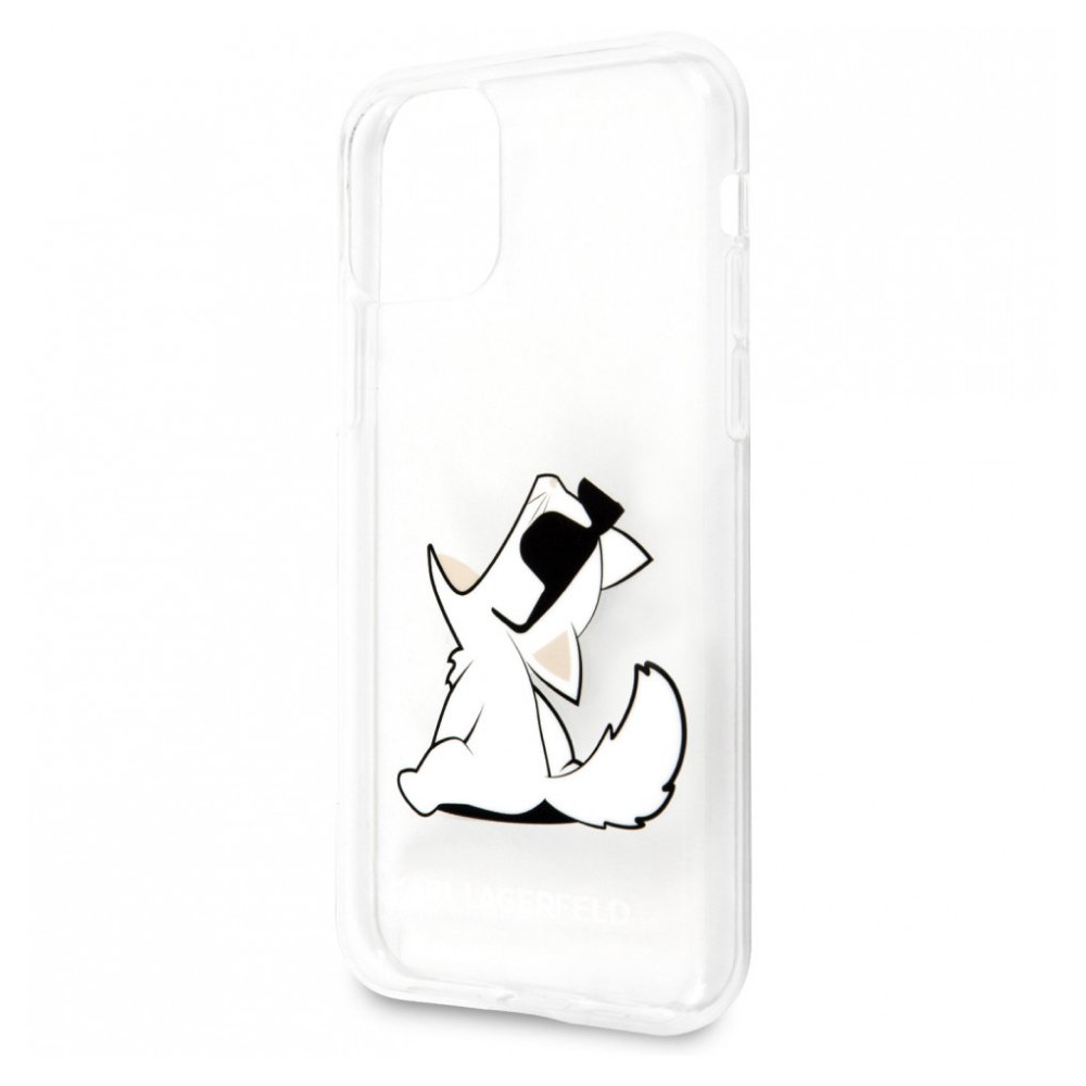 Чехол Lagerfeld для iPhone 11 PC/TPU collection Choupette Fun Hard Gradient. Цвет: прозрачный