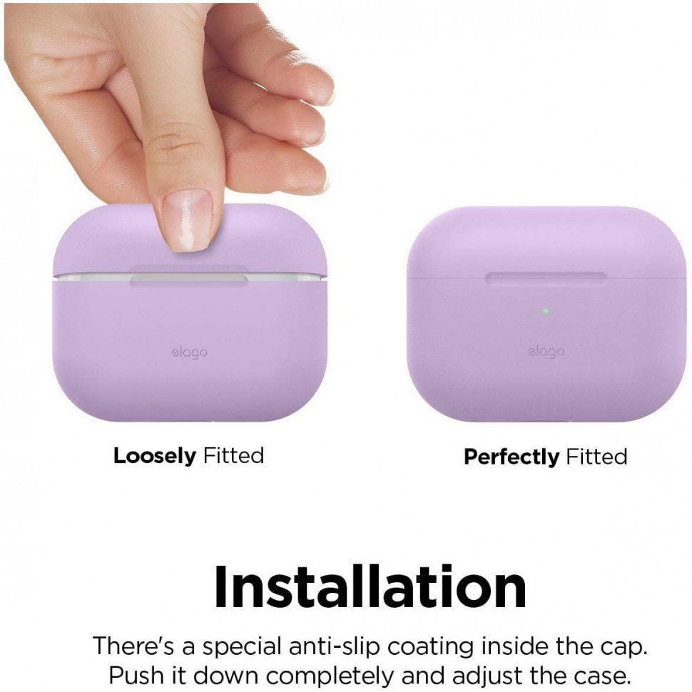 Чехол Elago Silicone Hang Case для AirPods Pro 2. Цвет: лавандовый