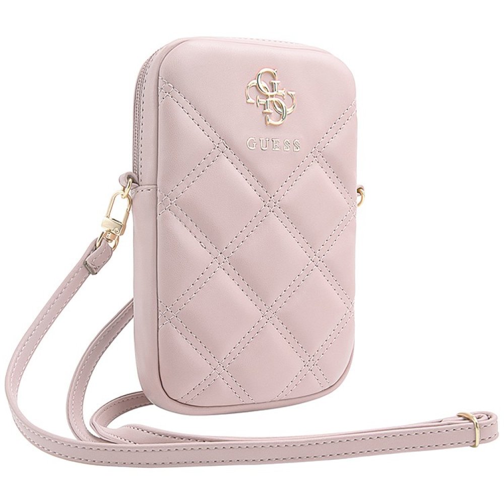 Сумка Guess Wallet Zipper Pouch Quilted 4G metal logo для iPhone. Цвет: розовый