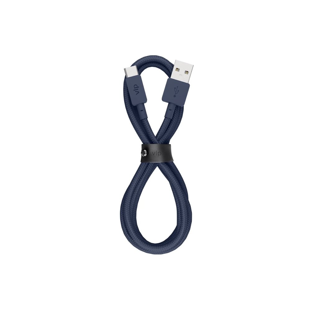 Кабель VLP Nylon Cable USB-A — USB-C, 1.2м. Цвет: тёмно-синий