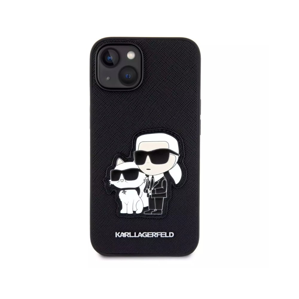 Чехол Lagerfeld для iPhone 13 PU Saffiano NFT Karl & Choupette Hard. Цвет: чёрный