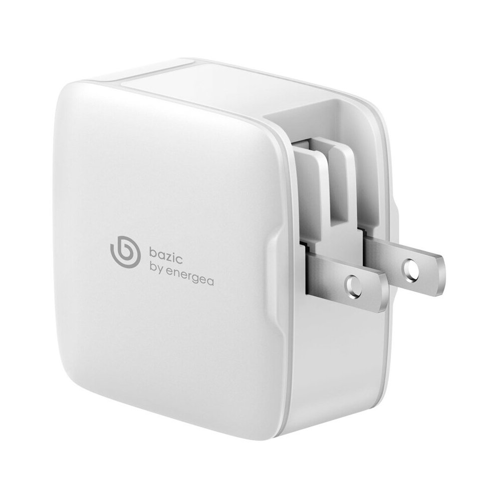 Адаптер питания EnergEA Bazic GoPort Gan65, 2 USB-C PD65W+USB-A PPS/QC3.0 total 65W. Цвет: белый