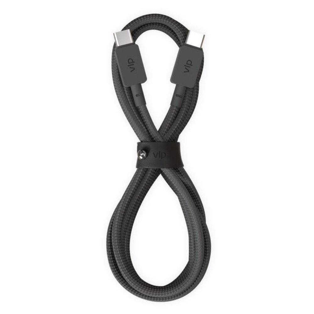 Кабель VLP Nylon Cable USB-C — USB-C, 100 Вт, 1.2м. Цвет: чёрный