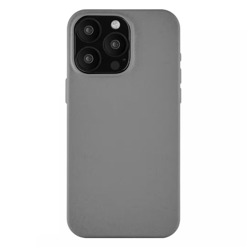 Чехол Ubear Capital Leather Case для iPhone 15 Pro Max, MagSafe, кожаный. Цвет: серый