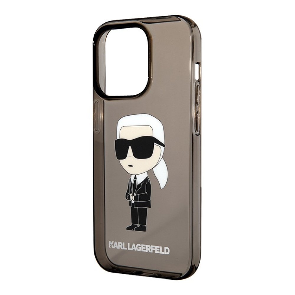 Чехол Lagerfeld PC/TPU NFT Karl Ikonik Hard для iPhone 15 Pro Max.Цвет:полупрозрачный черный