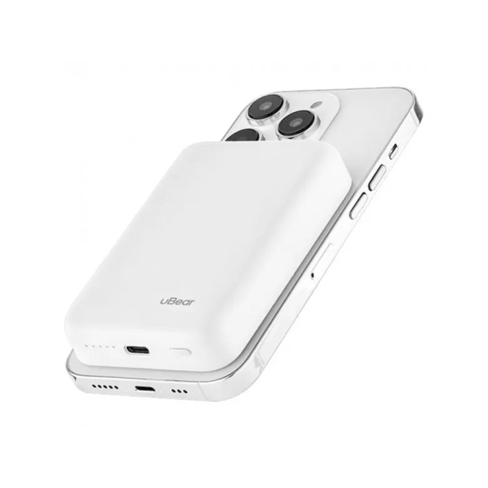 Внешний аккумулятор uBear Flow Magnetic Power bank, 10000mAh, PD 20W. Цвет: белый