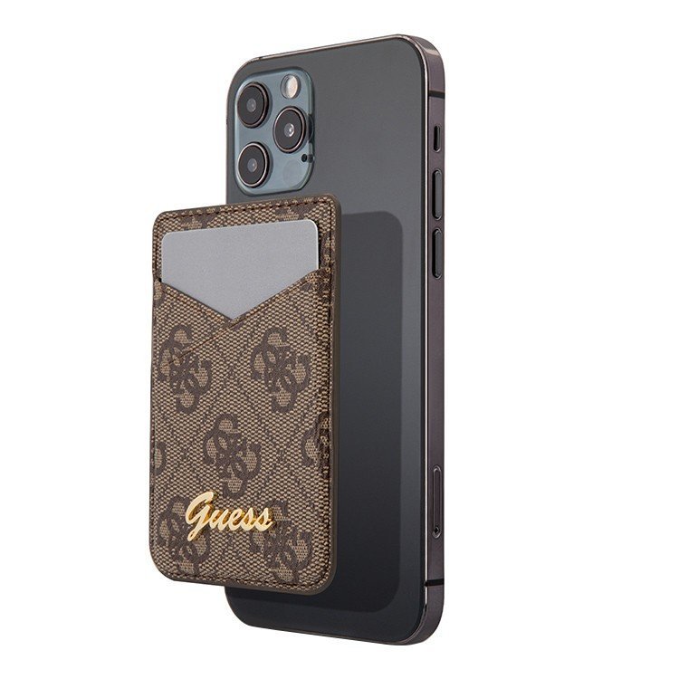 Магнитный бумажник Guess Wallet Cardslot Magsafe 4G Trangle logo. Цвет: коричневый