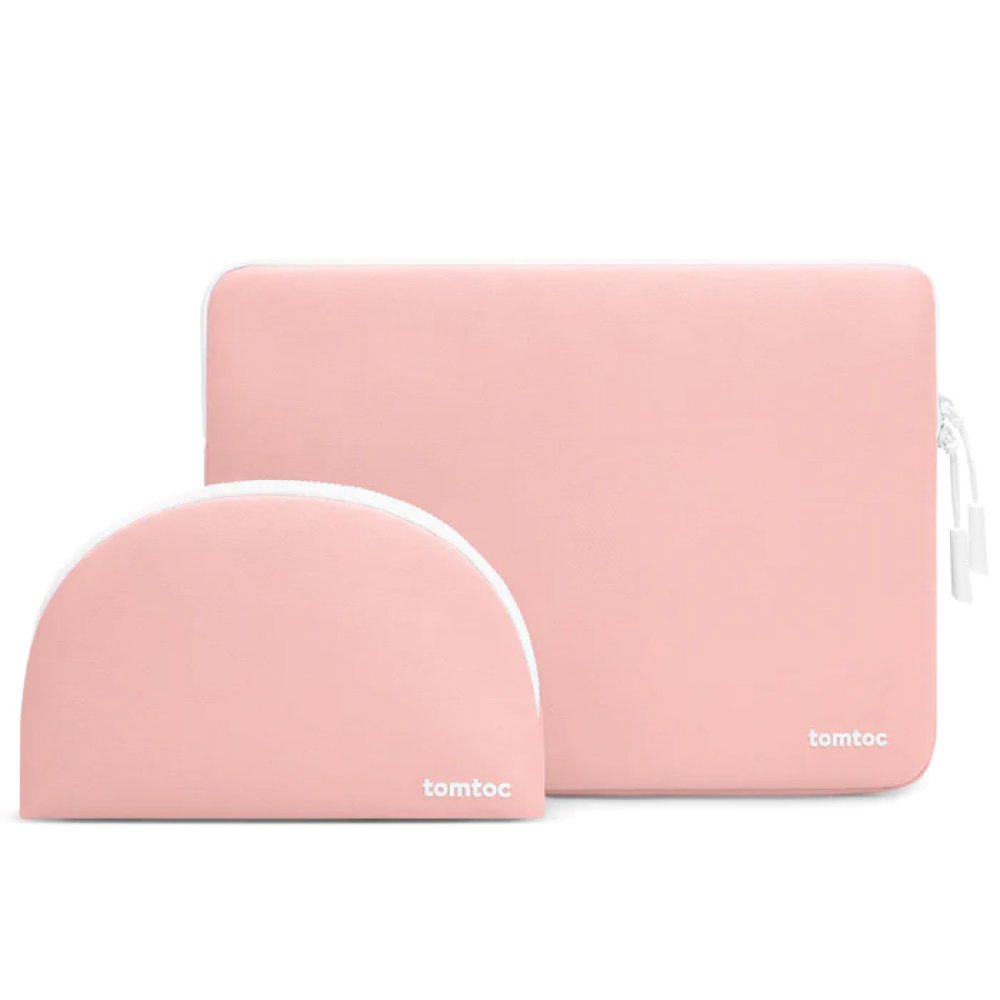 Чехол + органайзер Tomtoc TheHer Shell Laptop Sleeve Kit A27 для MacBook Air/Pro 13". Цвет: розовый