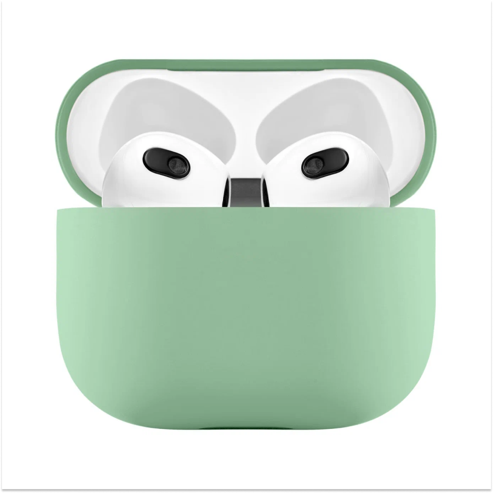 Чехол защитный Ubear для Airpods 3, усиленный силикон. Цвет: светло-зелёный