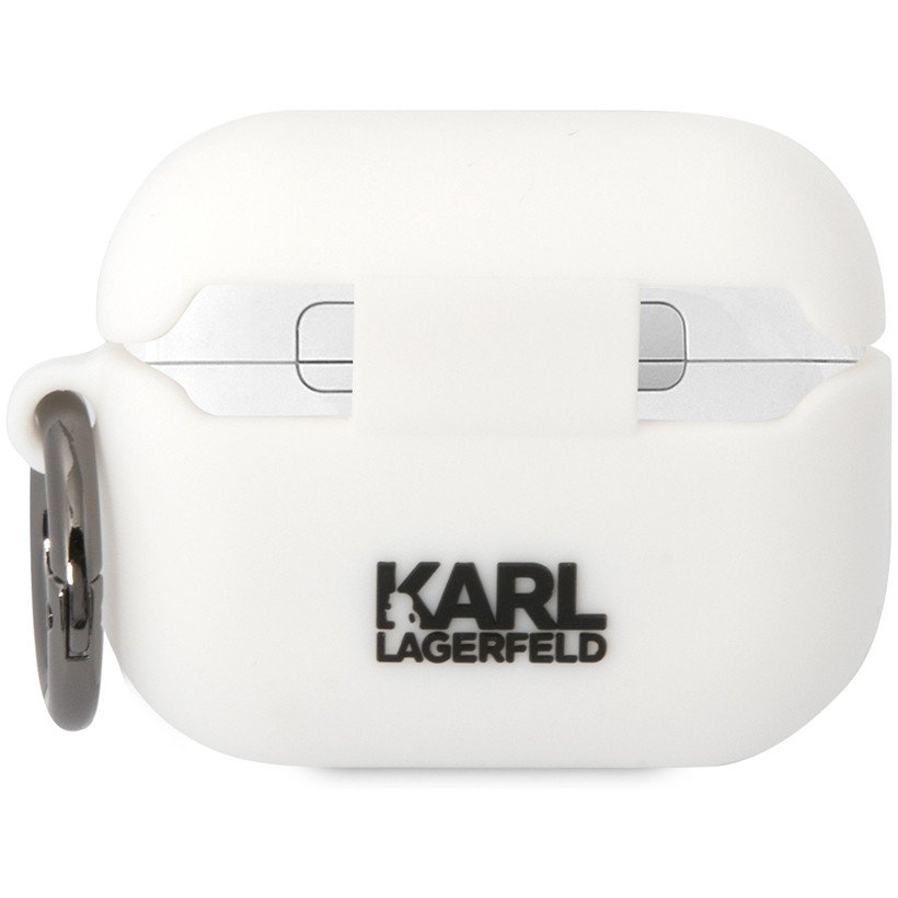 Чехол Lagerfeld NFT 3D Choupette для AirPods Pro силиконовый с кольцом. Цвет: белый