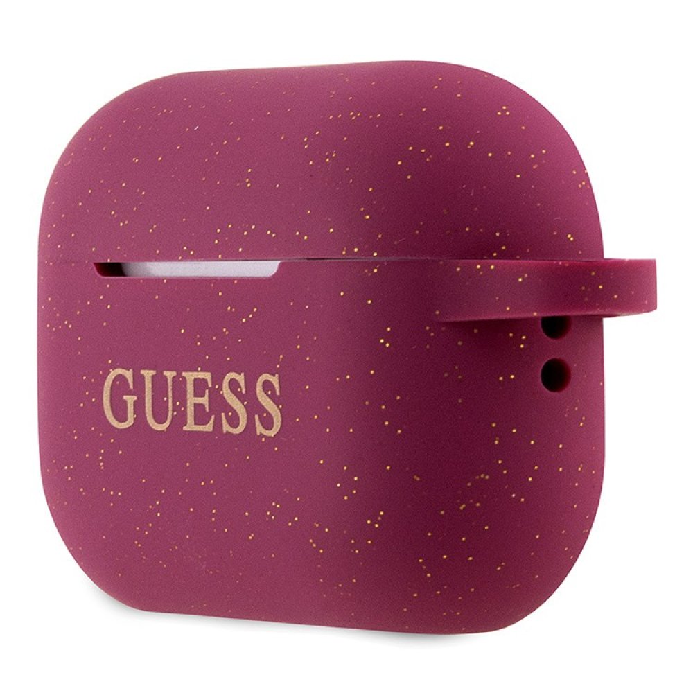 Чехол Guess Silicone with ring для AirPods Pro 2. Цвет: фуксия