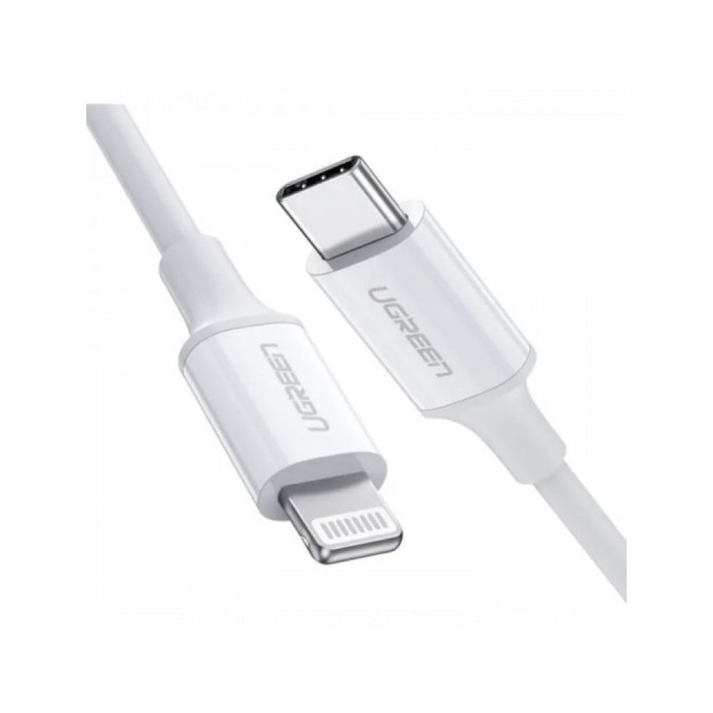 Кабель UGREEN USB-C to Lightning Cable M/M Nickel Plating ABS Shell. Длина: 2 м. Цвет: белый