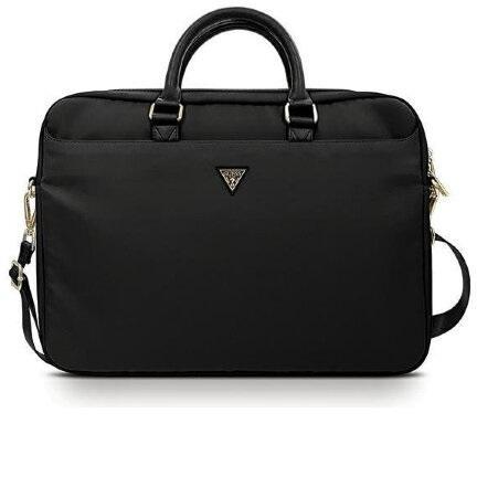 Сумка Guess для ноутбуков 15" Nylon computer bag with Triangle metal logo Цвет: черный