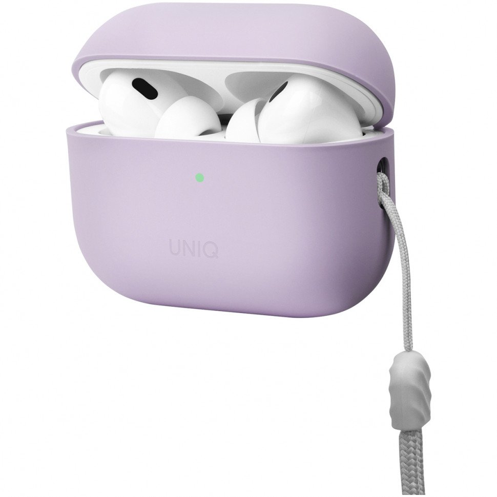 Чехол Uniq LINO Liquid silicone для AirPods Pro 2. Цвет: лавандовый