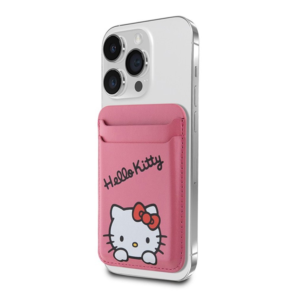 Магнитный бумажник Hello Kitty Cardslot MagSafe PU leather Dreaming Kitty. Цвет: розовый