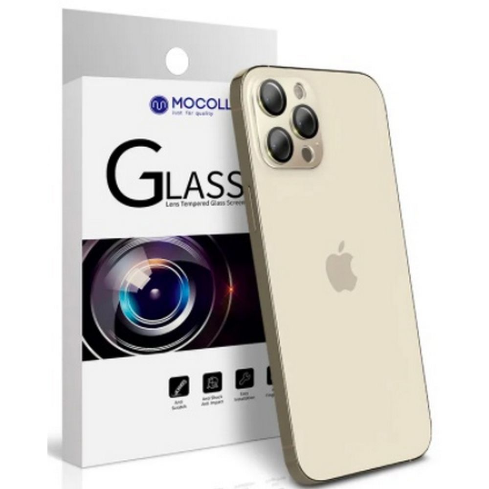 Защитное стекло Mocoll 2.5D для камеры iPhone 12 Pro Max. Цвет: золотой