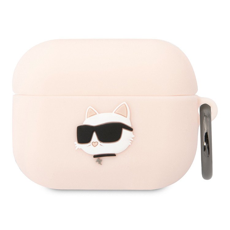 Чехол Lagerfeld NFT 3D Choupette для AirPods Pro силиконовый с кольцом. Цвет: розовый