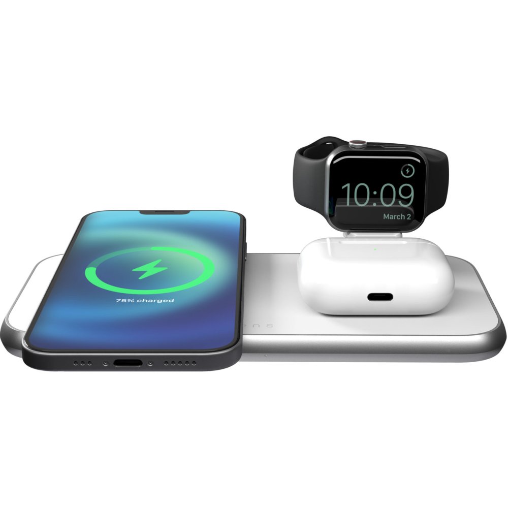 Док-станция Zens Aluminium 4 в 1 Wireless Charger, USB, PD, 45W. Цвет: белый