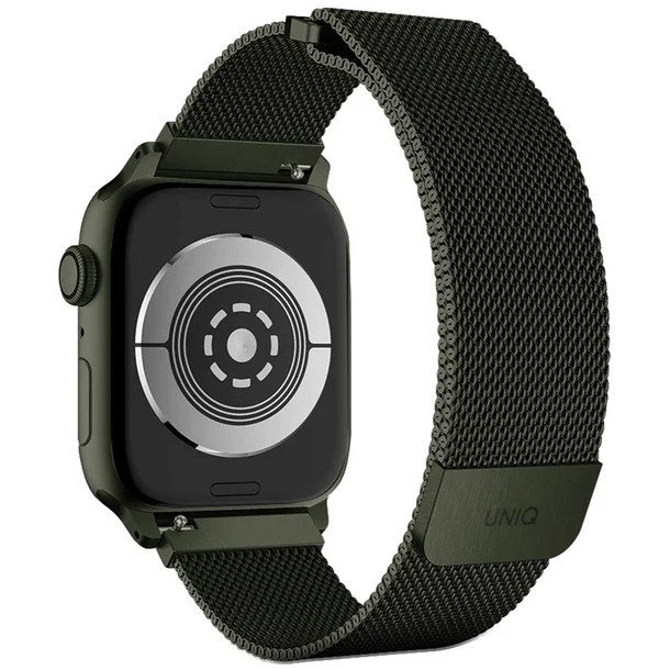 Ремешок из стали Uniq Dante Strap Mesh для Apple Watch 42мм/44мм. Цвет: зелёный