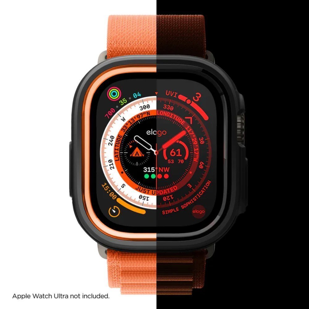 Чехол Elago DUO case для Apple Watch Ultra 49мм. Цвет: чёрный/оранжевый