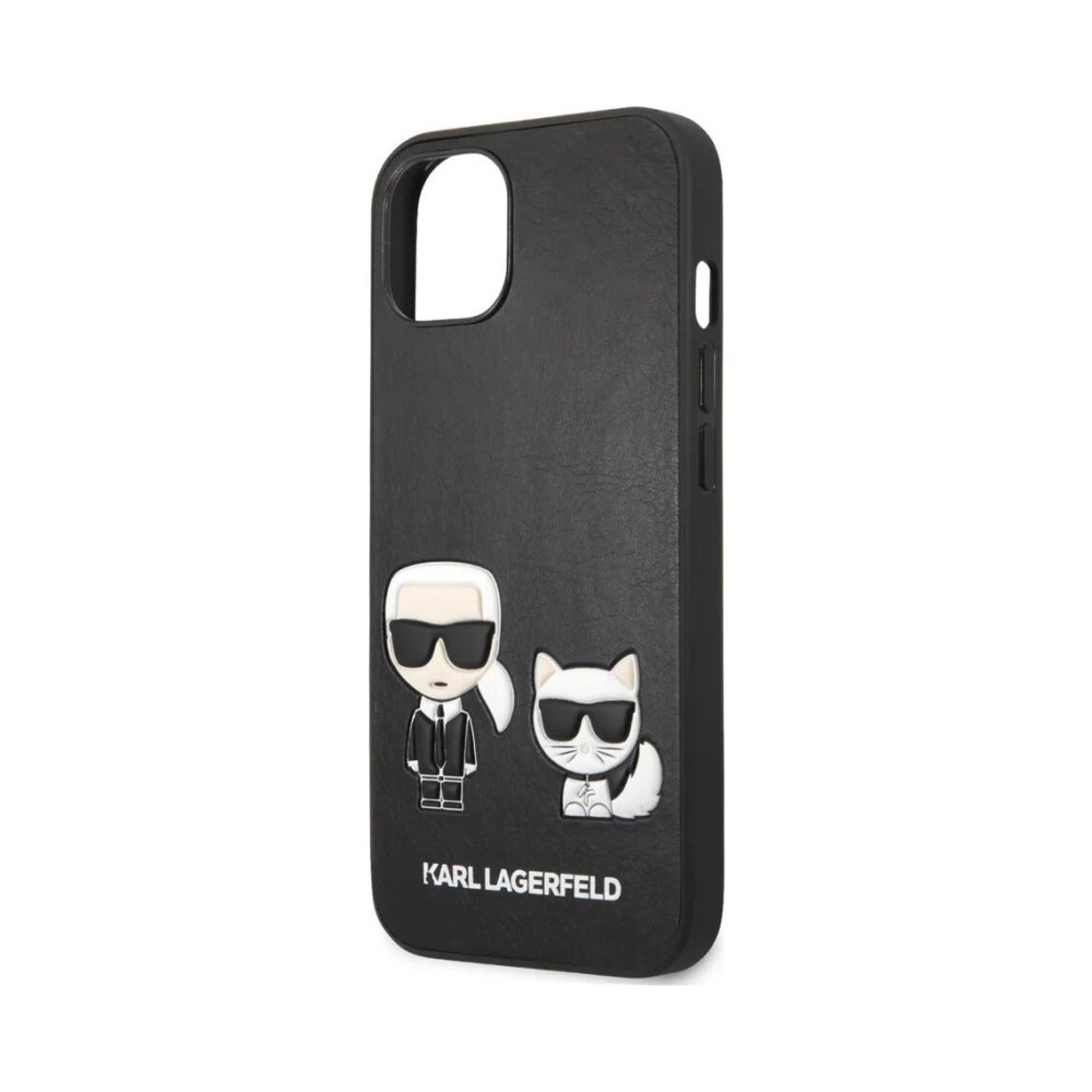 Чехол Lagerfeld для iPhone 13 PU Karl & Choupette Hard. Цвет: чёрный