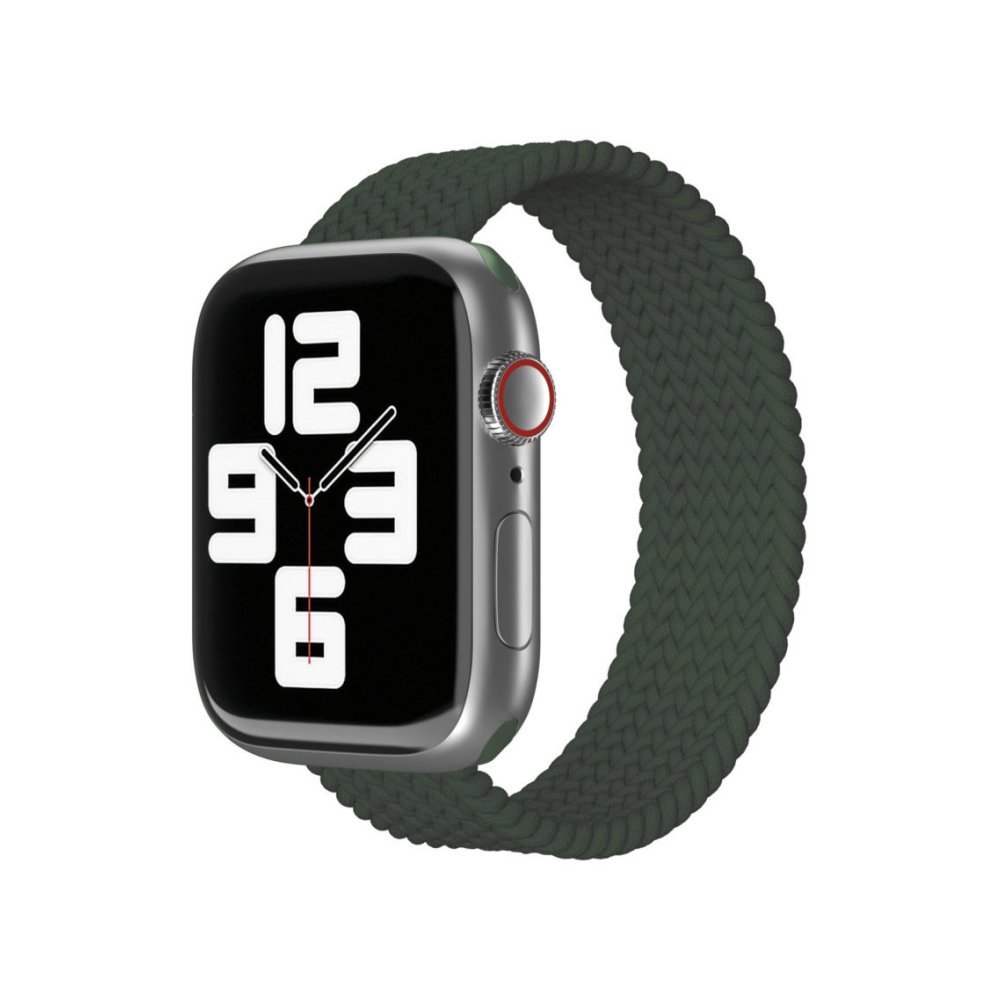 Ремешок нейлоновый плетёный VLP для Apple Watch 38мм/40мм/41мм, L/XL, 2 шт. Цвет: темно-зеленый