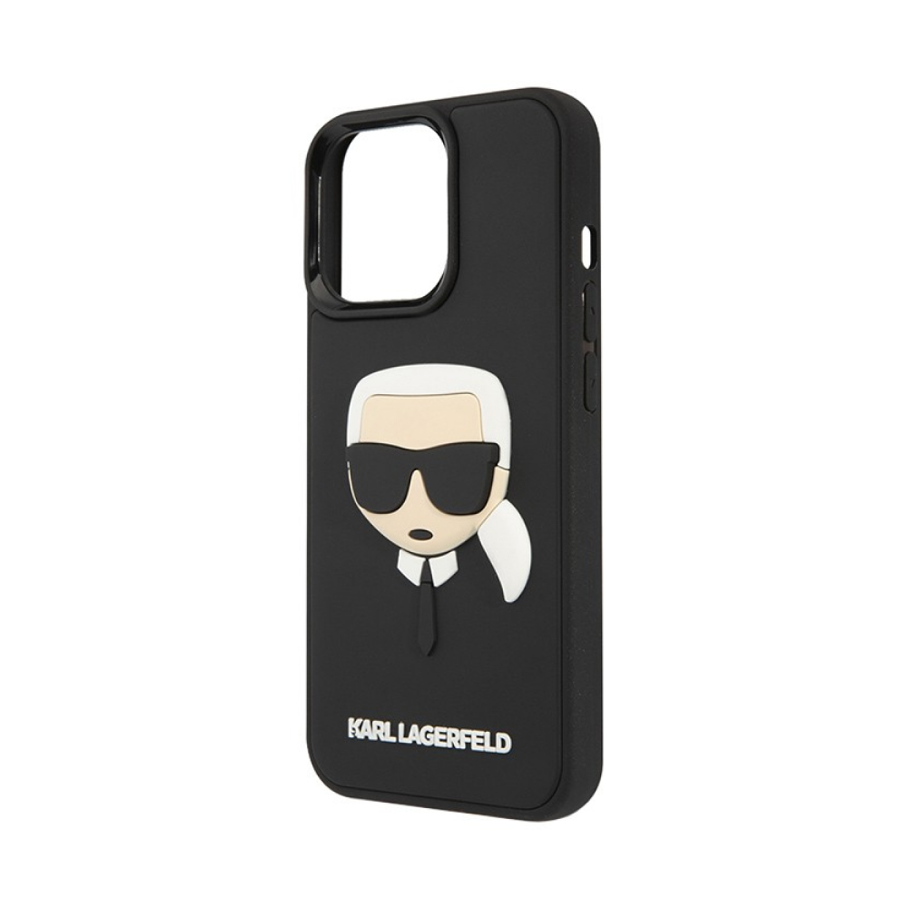 Чехол Lagerfeld для iPhone 13 Pro Max 3D Rubber Karl's head. Цвет: чёрный