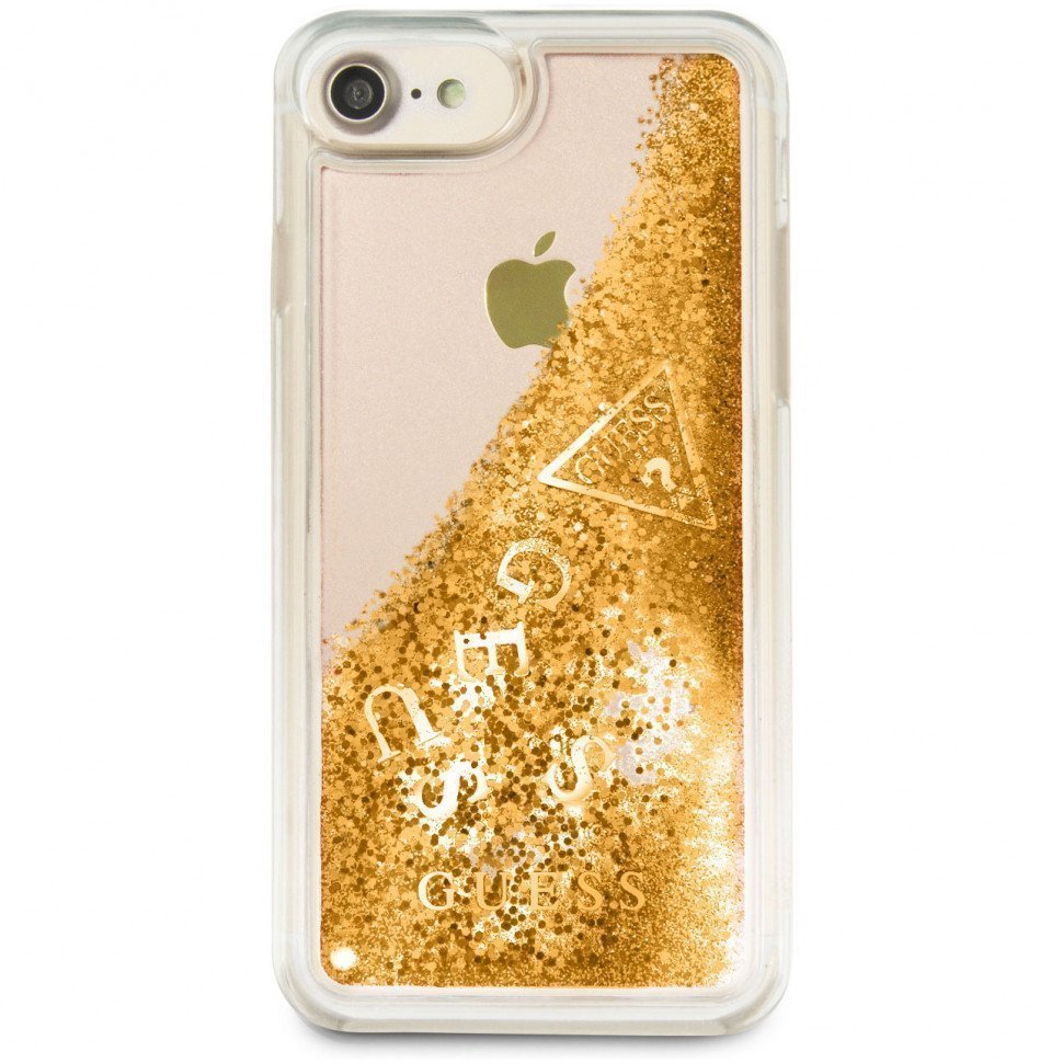 Чехол Guess для iPhone SE2/8/7 Glitter Hard. Цвет: золотой