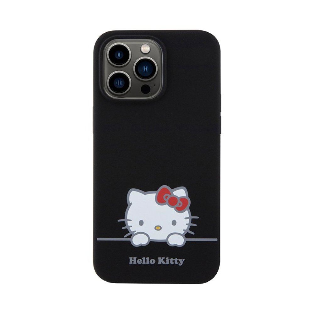 Чехол Hello Kitty Liquid Silicone Dreaming Kitty для iPhone 15 Pro Max. Цвет: черный