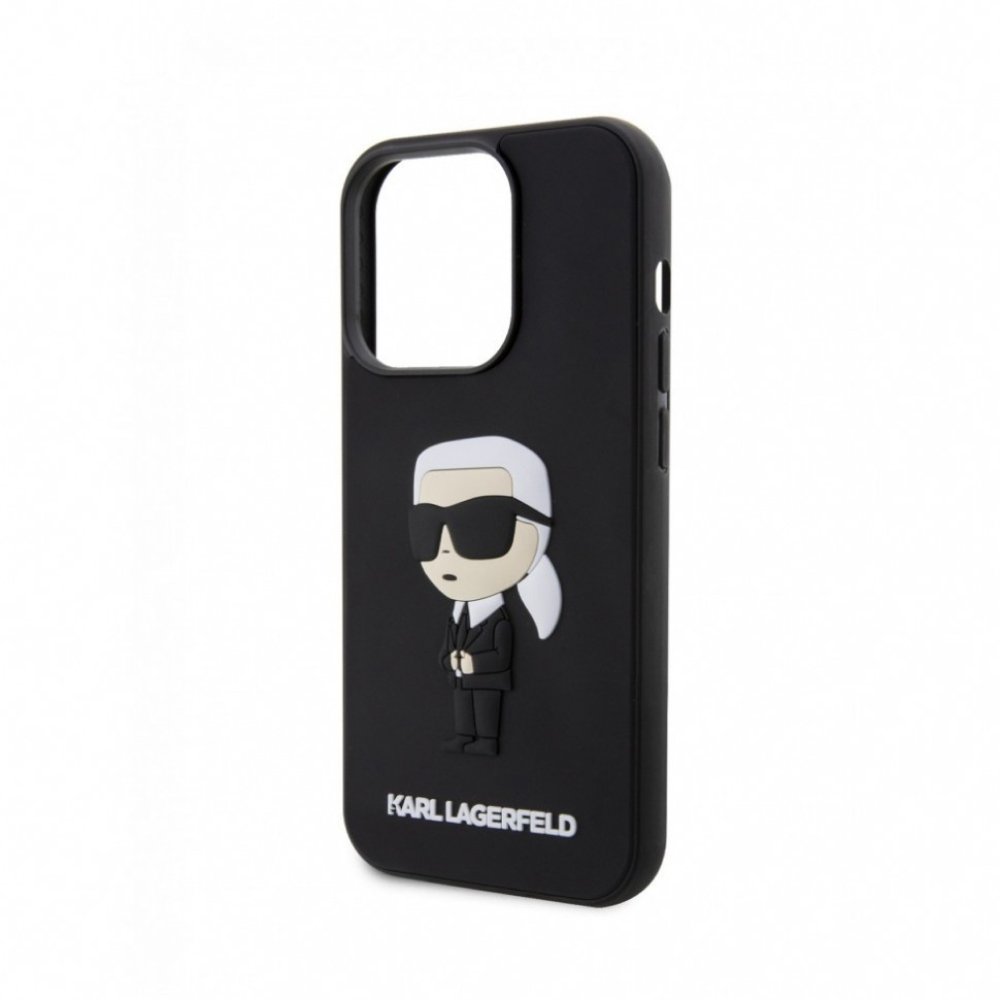 Чехол Lagerfeld для iPhone 14 Pro Max 3D Rubber NFT Karl Ikonik Hard. Цвет: чёрный