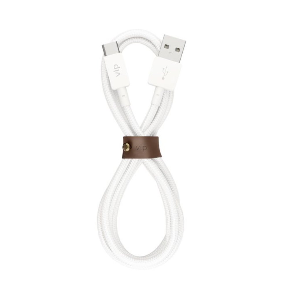 Кабель VLP Nylon Cable USB-A — USB-C, 1.2м. Цвет: белый