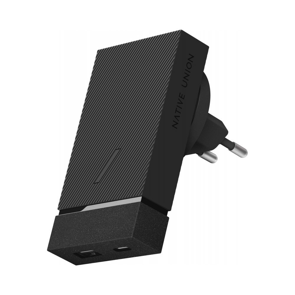 Сетевое зарядное устройство Native Union Smart Charger, PD, 20Вт, USB-A + USB-C. Цвет: серый