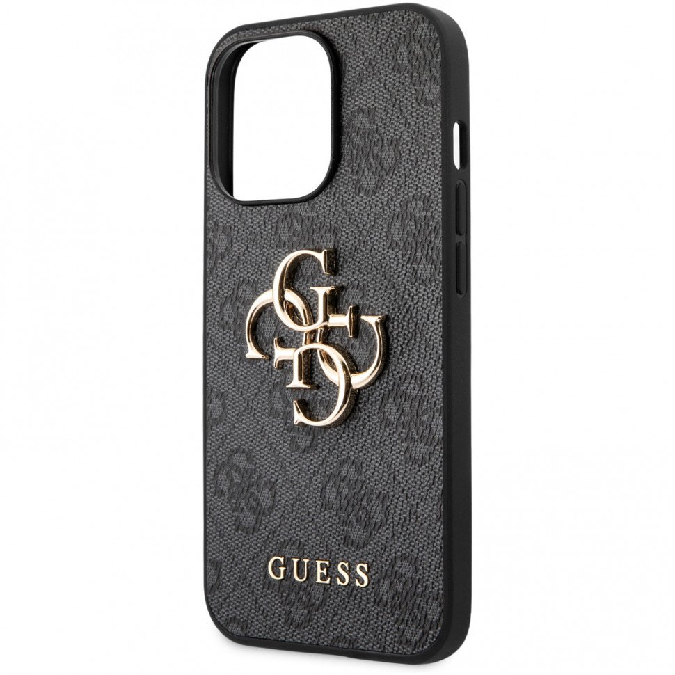 Чехол Guess для iPhone 13 Pro Max PU 4G Big metal logo Hard. Цвет: серый