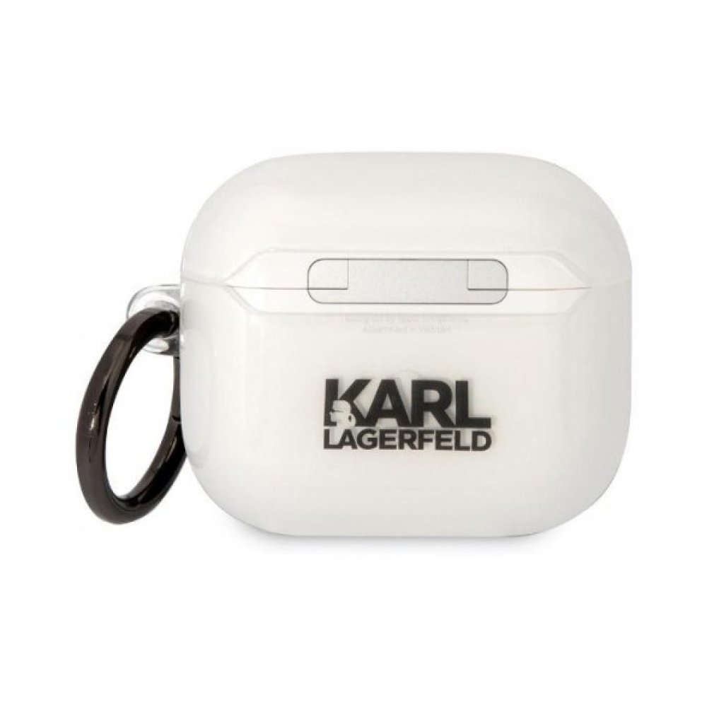 Чехол Lagerfeld NFT Karl для AirPods 3 с кольцом, силикон. Цвет: прозрачный