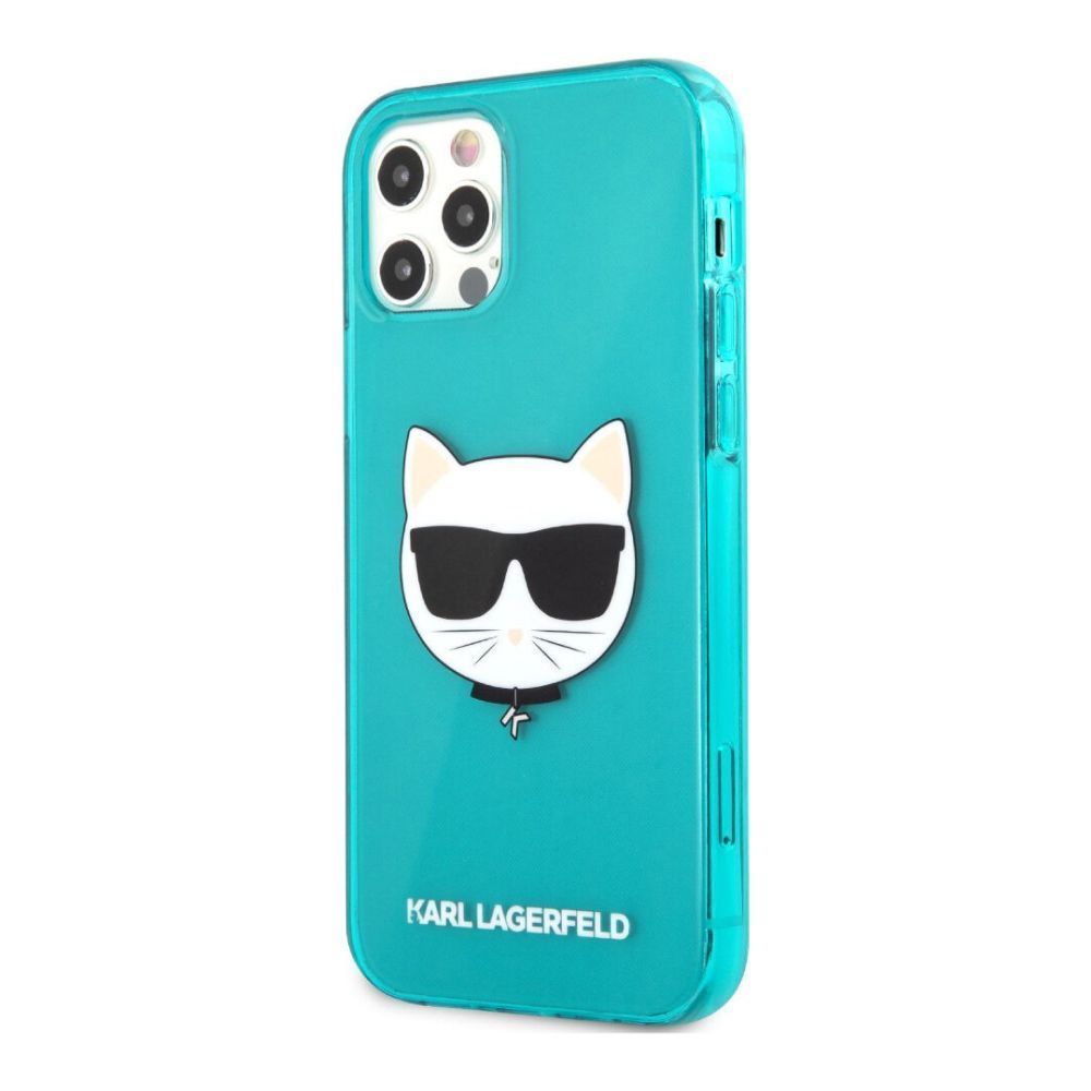 Чехол Lagerfeld для iPhone 12/12 Pro TPU FLUO Choupette Transp. Цвет: синий