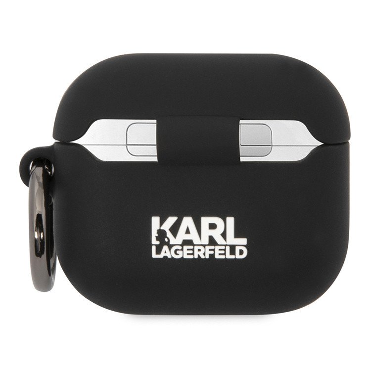 Чехол Lagerfeld NFT 3D Choupette для AirPods 3 с кольцом, силикон. Цвет: чёрный